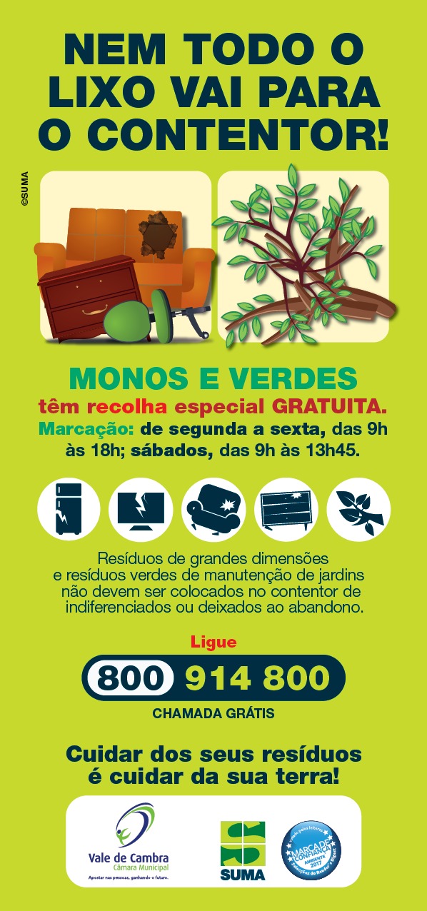 Campanha de recolha de monos e verdes