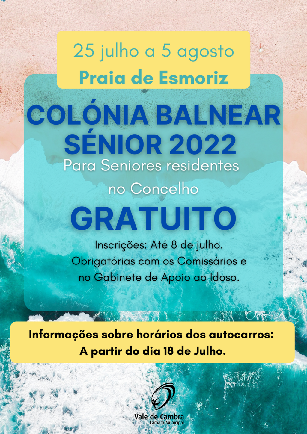 Época Balnear Sénior abre a 25 de julho em Esmoriz